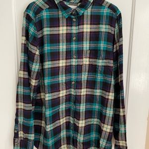 AE boyfriend fit blue/green flannel